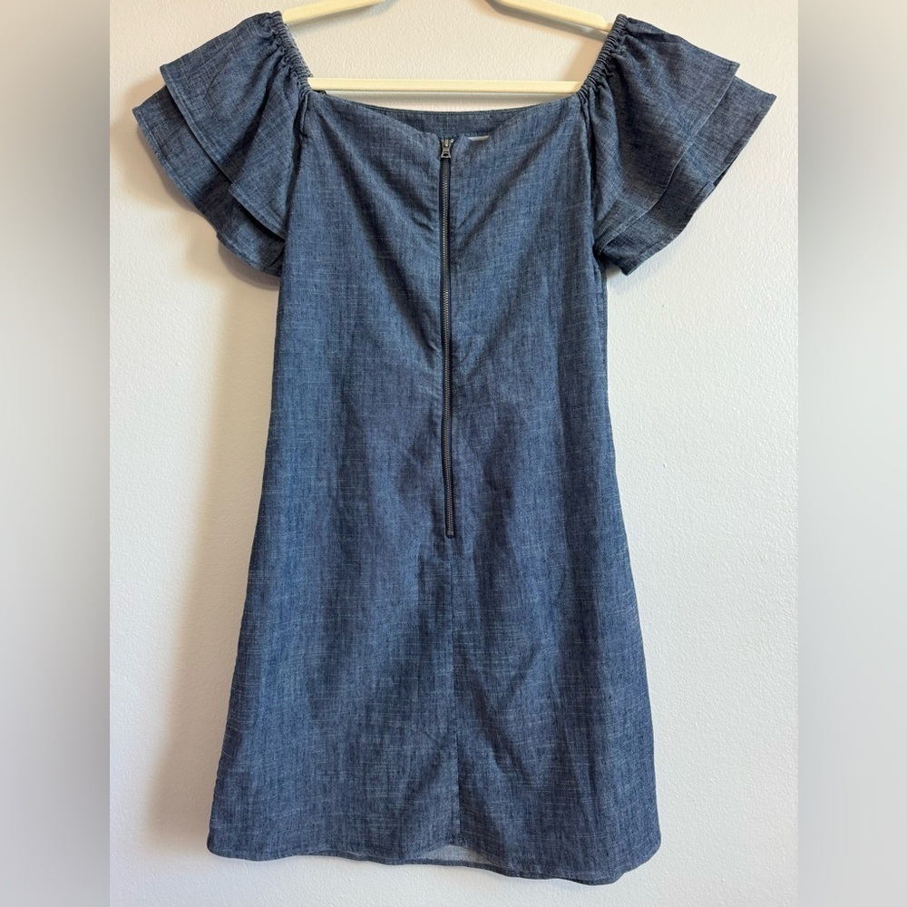 Alice & Olivia Women’s Square Neckline Linen Blend Mini Dress Size S - Picture 5 of 10